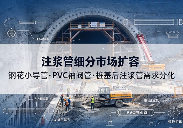 连山注浆管细分市场扩容，隧道钢花小导管、PVC 袖阀管、桩基后注浆管需求分化